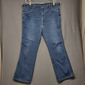 Sears Jeans Men 40x30 Blue Cotton Blend Made in USA Chore Tagged 42x30 Vintage